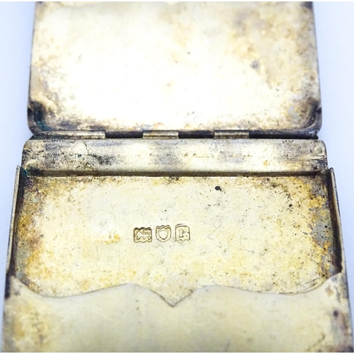 362 - A silver shooting butt marker case of slim form, opening to reveal a gilded interior with two five s... 