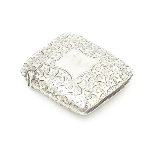 368 - A large silver vesta case with engraved foliate decoration hallmarked Birmingham 1896. Maker John Ed... 