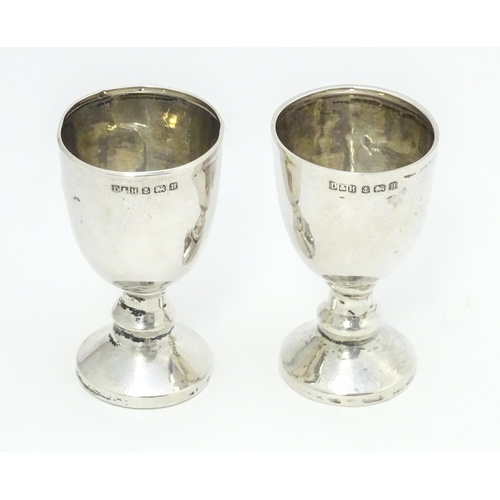 379 - A pair of silver miniature goblets / trophy cups hallmarked Birmingham 1932 maker Deykin & Harrison.... 