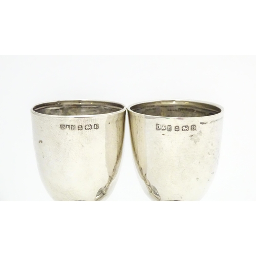 379 - A pair of silver miniature goblets / trophy cups hallmarked Birmingham 1932 maker Deykin & Harrison.... 