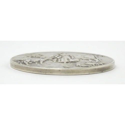 421 - Farming interest : A silver medallion for the ' British farmers' Association' Dairy Show 1923. ' Awa... 