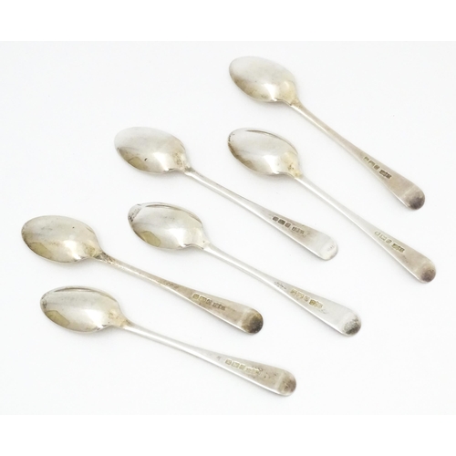 544 - A set of six silver teaspoons and sugar tongs en suite hallmarked Sheffield 1910, maker James Dixon ... 