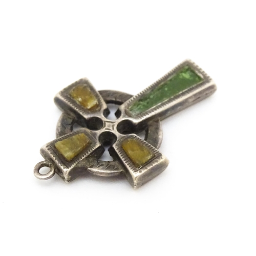 681 - A silver pendant formed as a celtic cross. Hallmarked  Chester 1924 maker William Henry Leather. App... 