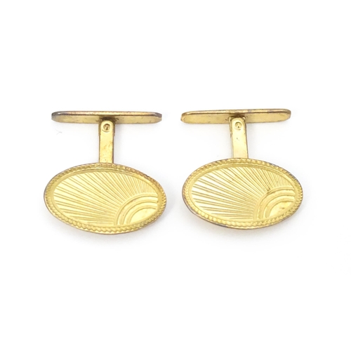 749 - A pair of 9ct gold cufflinks hallmarked Birmingham 1967 maker Henry Griffith & Sons Ltd and titled '... 