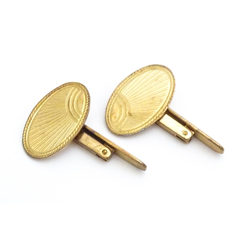 749 - A pair of 9ct gold cufflinks hallmarked Birmingham 1967 maker Henry Griffith & Sons Ltd and titled '... 