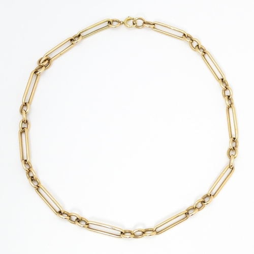 771 - A 9ct gold necklace formed from a pocket watch chain. Approx. 15 1/2