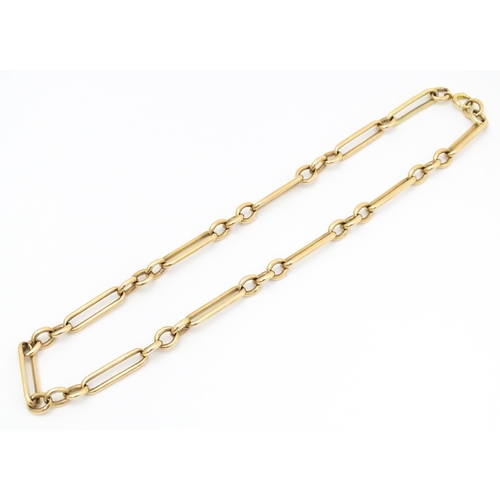 771 - A 9ct gold necklace formed from a pocket watch chain. Approx. 15 1/2