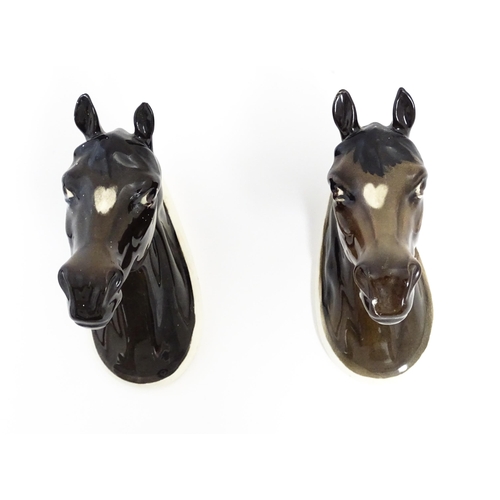 128 - A quantity of Beswick brown horses / foals model no. 763 etc. Together with two Beswick Arab head wa... 