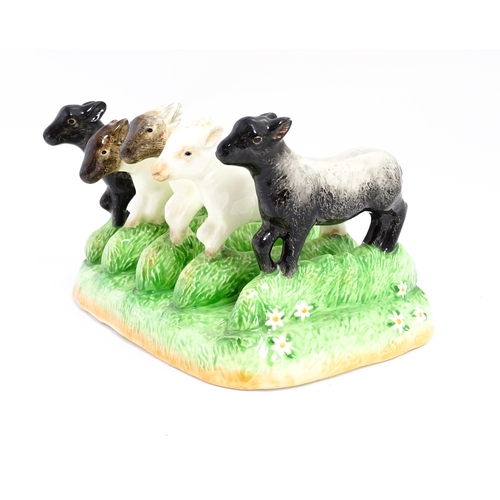 140A - A Border Fine Arts James Herriot Country Kitchen Collection ceramic toast rack modelled as lambs, ti... 