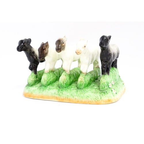 140A - A Border Fine Arts James Herriot Country Kitchen Collection ceramic toast rack modelled as lambs, ti... 