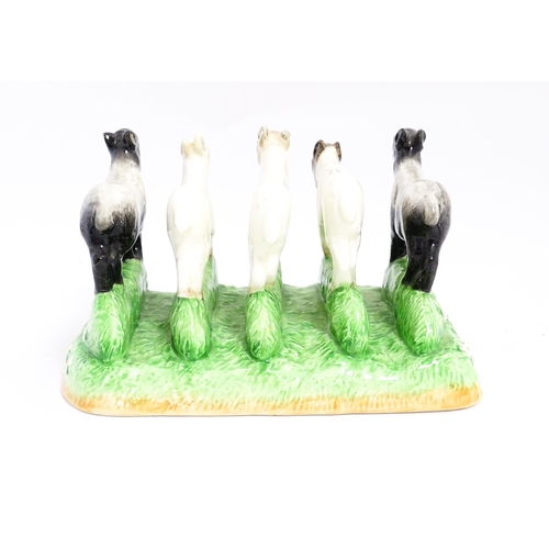 140A - A Border Fine Arts James Herriot Country Kitchen Collection ceramic toast rack modelled as lambs, ti... 