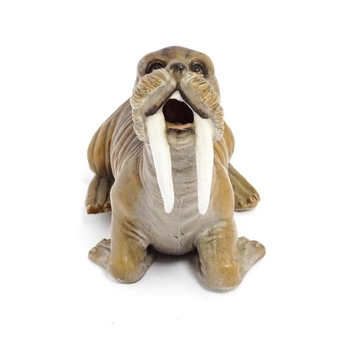 222 - A Continental ceramic model of a walrus. Approx. 7