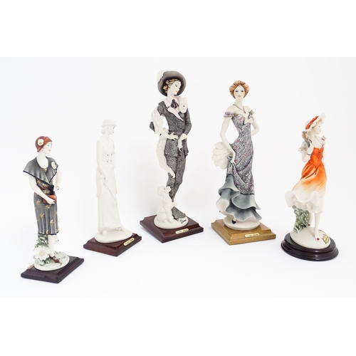 178 - Five Italian Florence figures designed by Giuseppe Armani to include Daisy, Summer Melody, Lady Ride... 