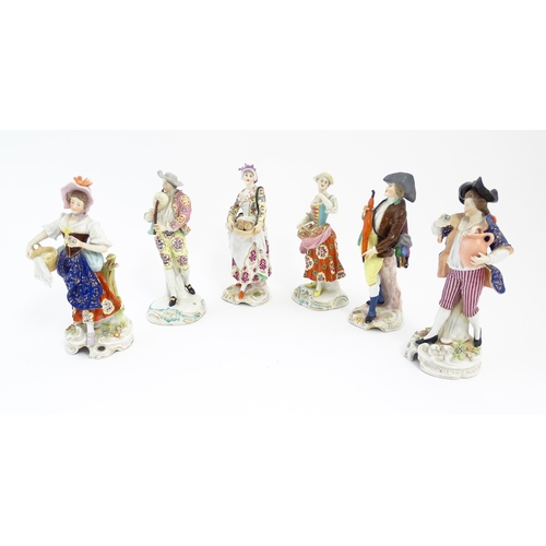 189 - Six assorted 19thC and later figures to include a pair of Samson figures comprising washerwoman with... 