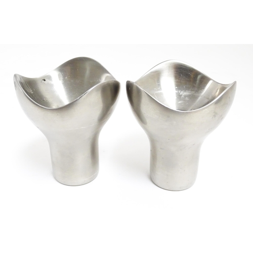 1105 - A pair of Danish Georg Jensen short candlesticks from the Boom series, designed by Helle Damkjaer. M... 