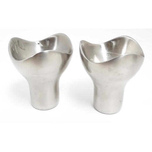 1105 - A pair of Danish Georg Jensen short candlesticks from the Boom series, designed by Helle Damkjaer. M... 