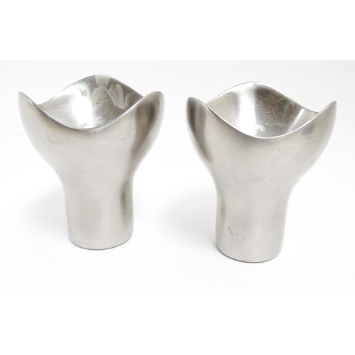 1105 - A pair of Danish Georg Jensen short candlesticks from the Boom series, designed by Helle Damkjaer. M... 