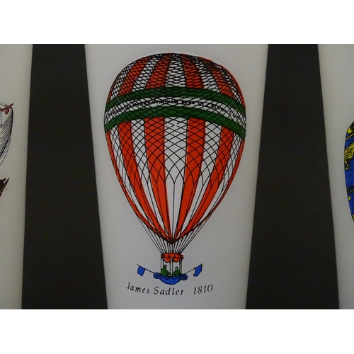 237 - Three drinking glasses decorated with hot air balloons commemorating various early balloon flights. ... 