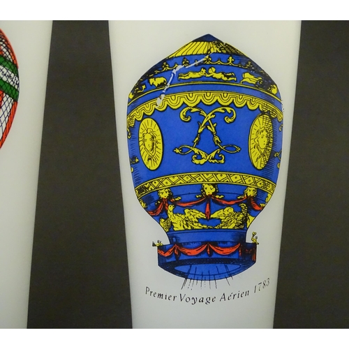 237 - Three drinking glasses decorated with hot air balloons commemorating various early balloon flights. ... 