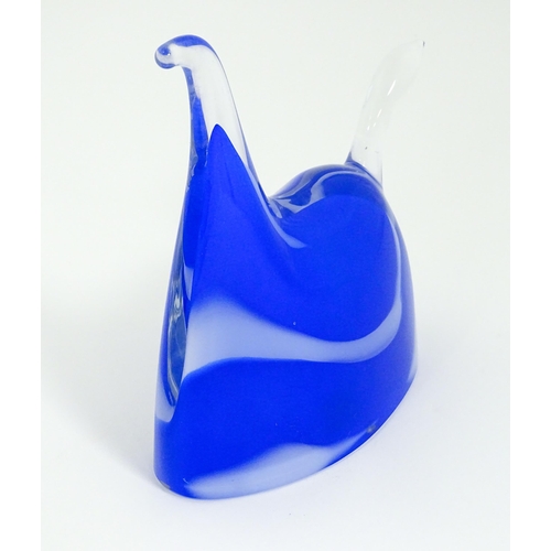 245 - Scandinavian Art Glass: A limited edition Swedish glass sculpture formed as a stylised horse by Anna... 