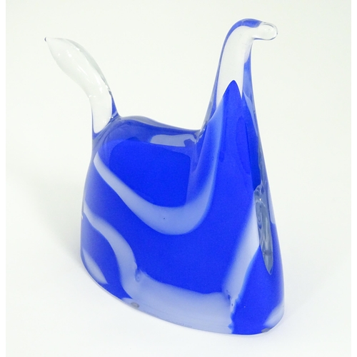 245 - Scandinavian Art Glass: A limited edition Swedish glass sculpture formed as a stylised horse by Anna... 