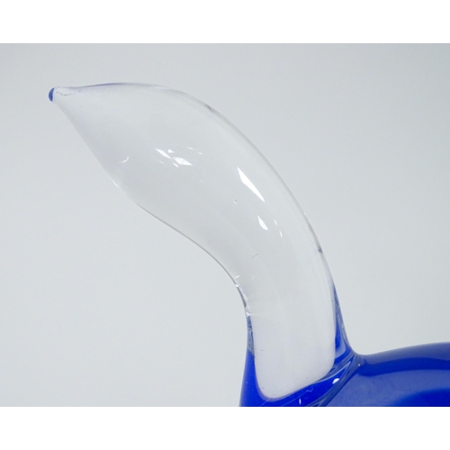 245 - Scandinavian Art Glass: A limited edition Swedish glass sculpture formed as a stylised horse by Anna... 