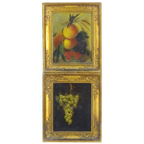 1678 - Mathias Leyendecker, 19th century, French School, Oils on canvas, A still life study of hanging frui... 