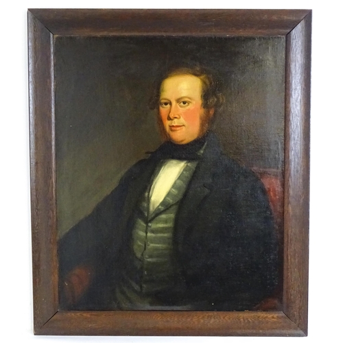 1725 - 19th century, Oil on canvas, A portrait of a seated gentleman. Approx. 29 3/4