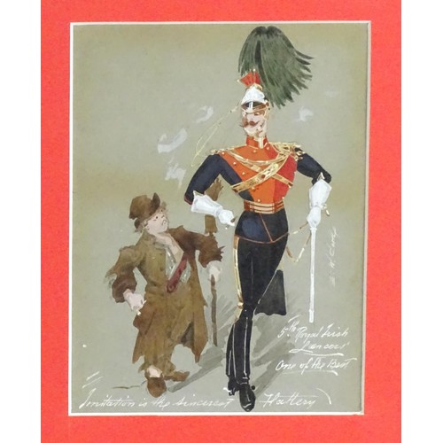 1819 - Manner of Snaffles (1884-1967), Late 19th / early 20th century, Military School, Watercolour and gou... 