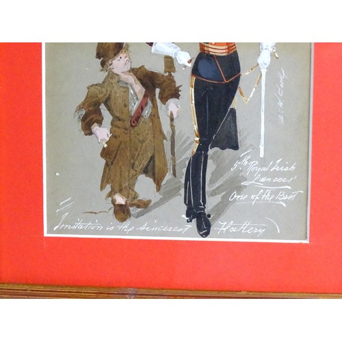 1819 - Manner of Snaffles (1884-1967), Late 19th / early 20th century, Military School, Watercolour and gou... 