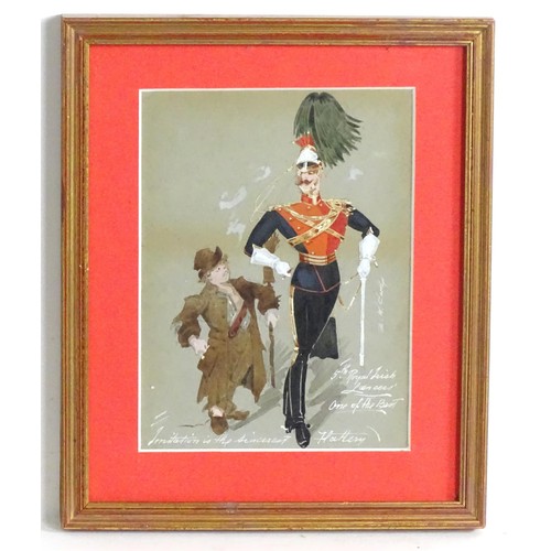 1819 - Manner of Snaffles (1884-1967), Late 19th / early 20th century, Military School, Watercolour and gou... 