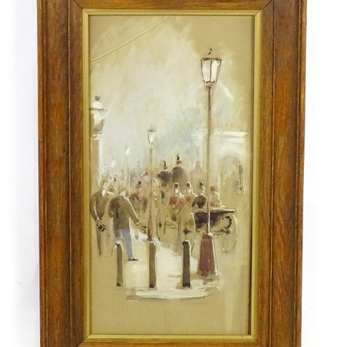 1836 - Late 19th / early 20th century, Continental School, Watercolour, A busy boulevard / street scene wit... 