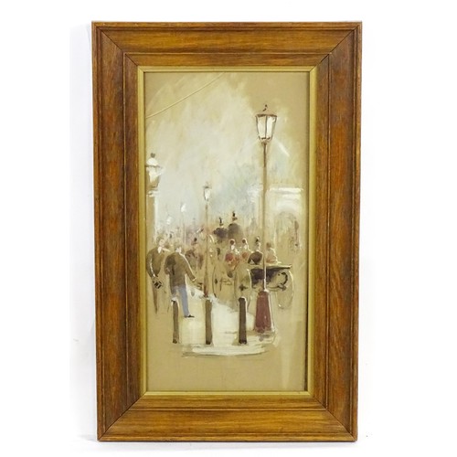 1836 - Late 19th / early 20th century, Continental School, Watercolour, A busy boulevard / street scene wit... 