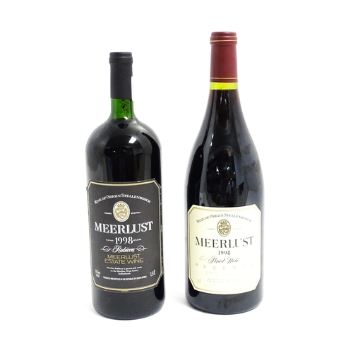 1150 - Two bottles of South African wine comprising a magnum bottle of Meerlust Stellenboch 1998 Pinot Noir... 