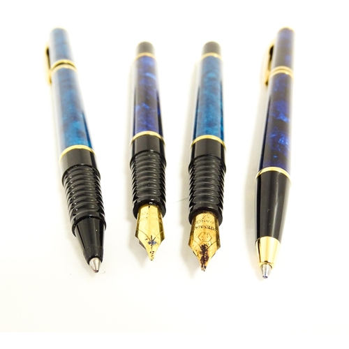 1160 - A cased Waterman fountain pen and ball point pen. Together with another Waterman fountain pen and ba... 