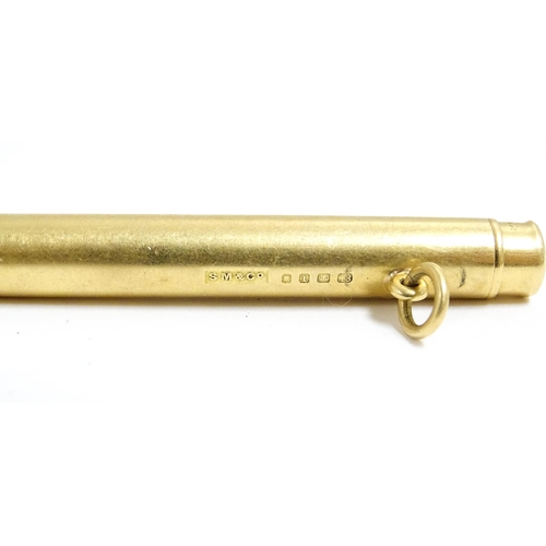 1169 - An 18ct gold retractable pencil, hallmarked London 1926, maker Sampson Mordan & Co. Approx. 2 3/4