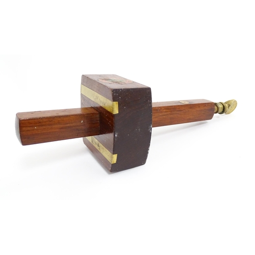 1200 - A 20thC Marples & Sons of Sheffield rosewood and brass mortice / marking gauge. With makers stamp an... 