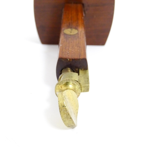 1200 - A 20thC Marples & Sons of Sheffield rosewood and brass mortice / marking gauge. With makers stamp an... 