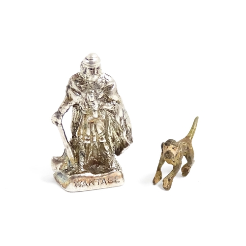 1224 - A silver miniature model of Alfred the Great, titled Wantage, hallmarked London 1978. Together with ... 