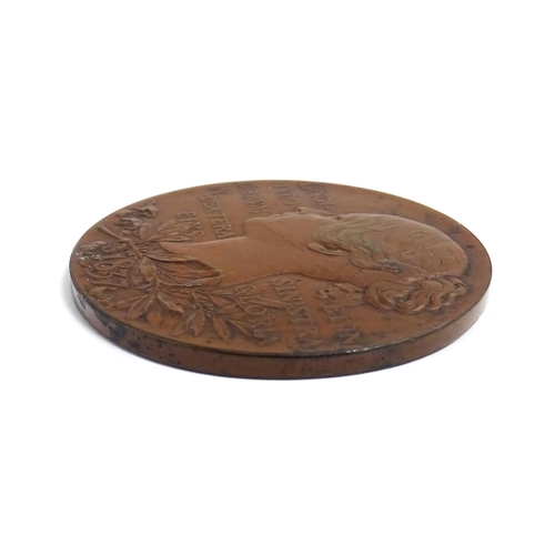 1225 - A 19thC bronze medallion celebrating the Diamond Jubilee of Queen Victoria 1897. Approx. 2 1/4