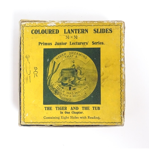 1243 - A quantity of 20thC colour magic lantern slides to include The Baker & the Tarred Fence, Mr Long & M... 