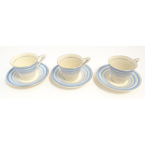 149 - An Art Deco Solian Ware coffee wares to include coffee pot, sugar bowl, milk jug, cups and saucers. ... 