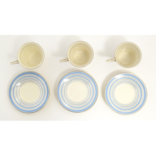 149 - An Art Deco Solian Ware coffee wares to include coffee pot, sugar bowl, milk jug, cups and saucers. ... 