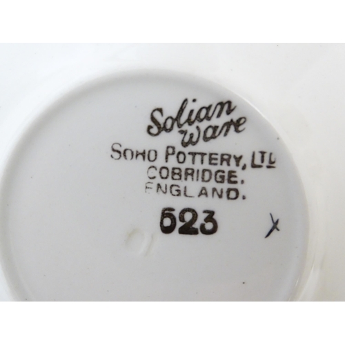 149 - An Art Deco Solian Ware coffee wares to include coffee pot, sugar bowl, milk jug, cups and saucers. ... 