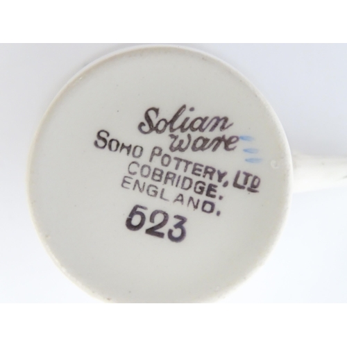 149 - An Art Deco Solian Ware coffee wares to include coffee pot, sugar bowl, milk jug, cups and saucers. ... 