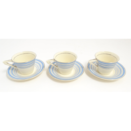 149 - An Art Deco Solian Ware coffee wares to include coffee pot, sugar bowl, milk jug, cups and saucers. ... 