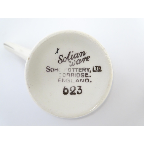 149 - An Art Deco Solian Ware coffee wares to include coffee pot, sugar bowl, milk jug, cups and saucers. ... 