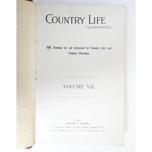 1010 - Books: Three bound volumes of Country Life Illustrated magazine, comprising volumes IV, VI & VII. Pu... 