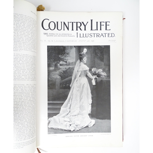 1010 - Books: Three bound volumes of Country Life Illustrated magazine, comprising volumes IV, VI & VII. Pu... 