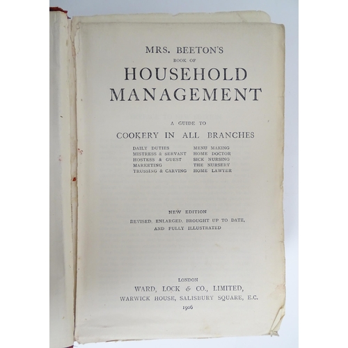 1011 - Books: Four books on the subject of Cooking / Hosting comprising Mrs Beeton's Book of Household Mana... 